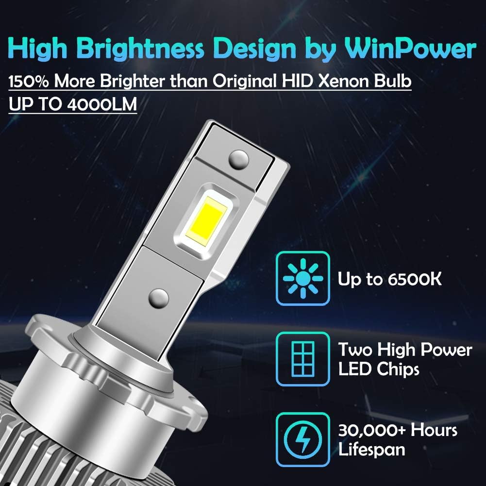 D2S D2R LED Headlight Bulb 35W 6000K Xenon White Pack of 2 C889