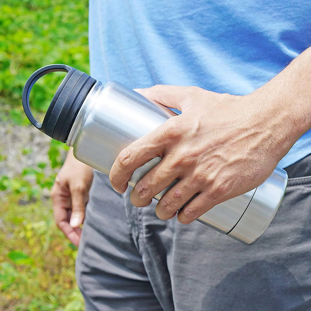 Silver 12 Ounce Stainless Steel Diversion Safe Bottle Z488