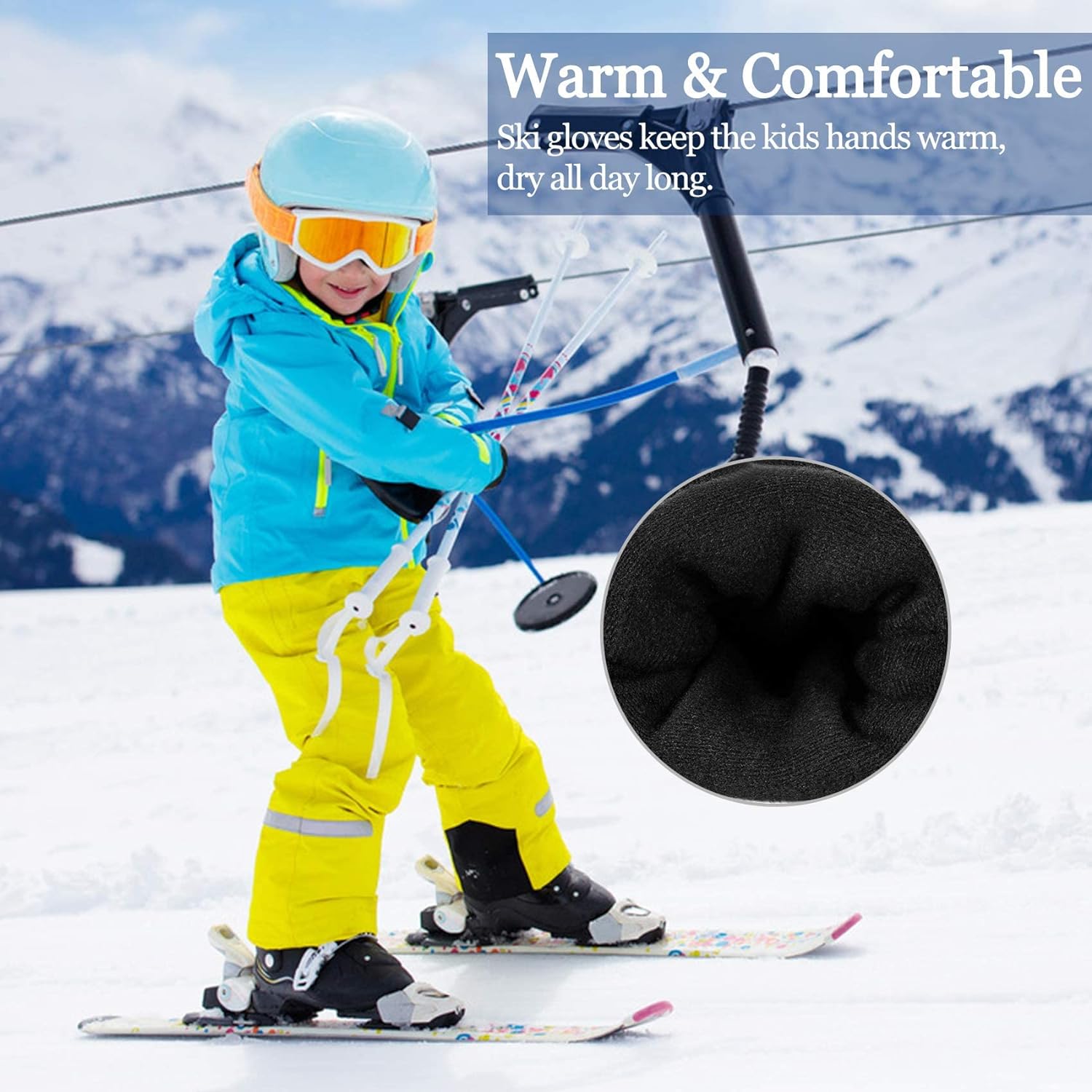 Waterproof Thermal Kids Ski Gloves W343683