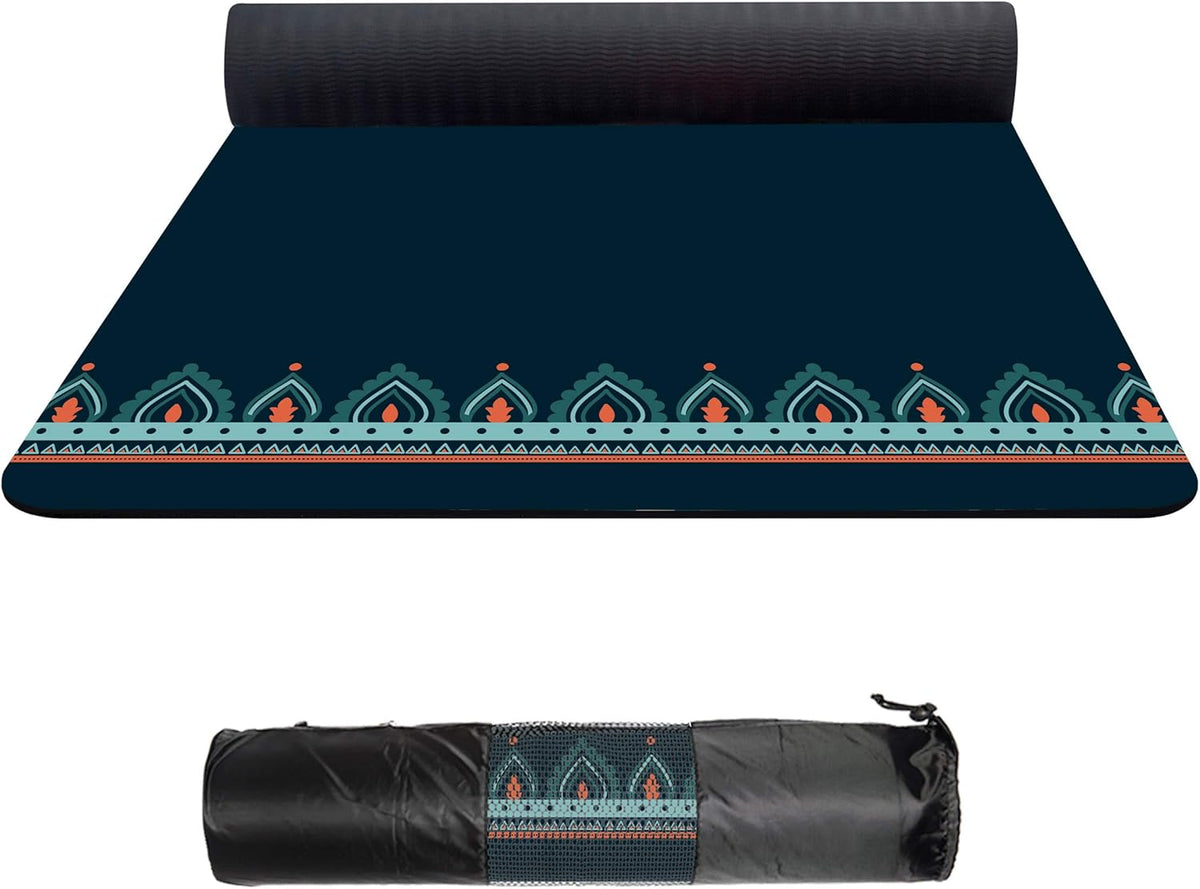 Suede TPE Yoga Mat with Carrying Bag, 72x32 Extra Thick 8MM C809443