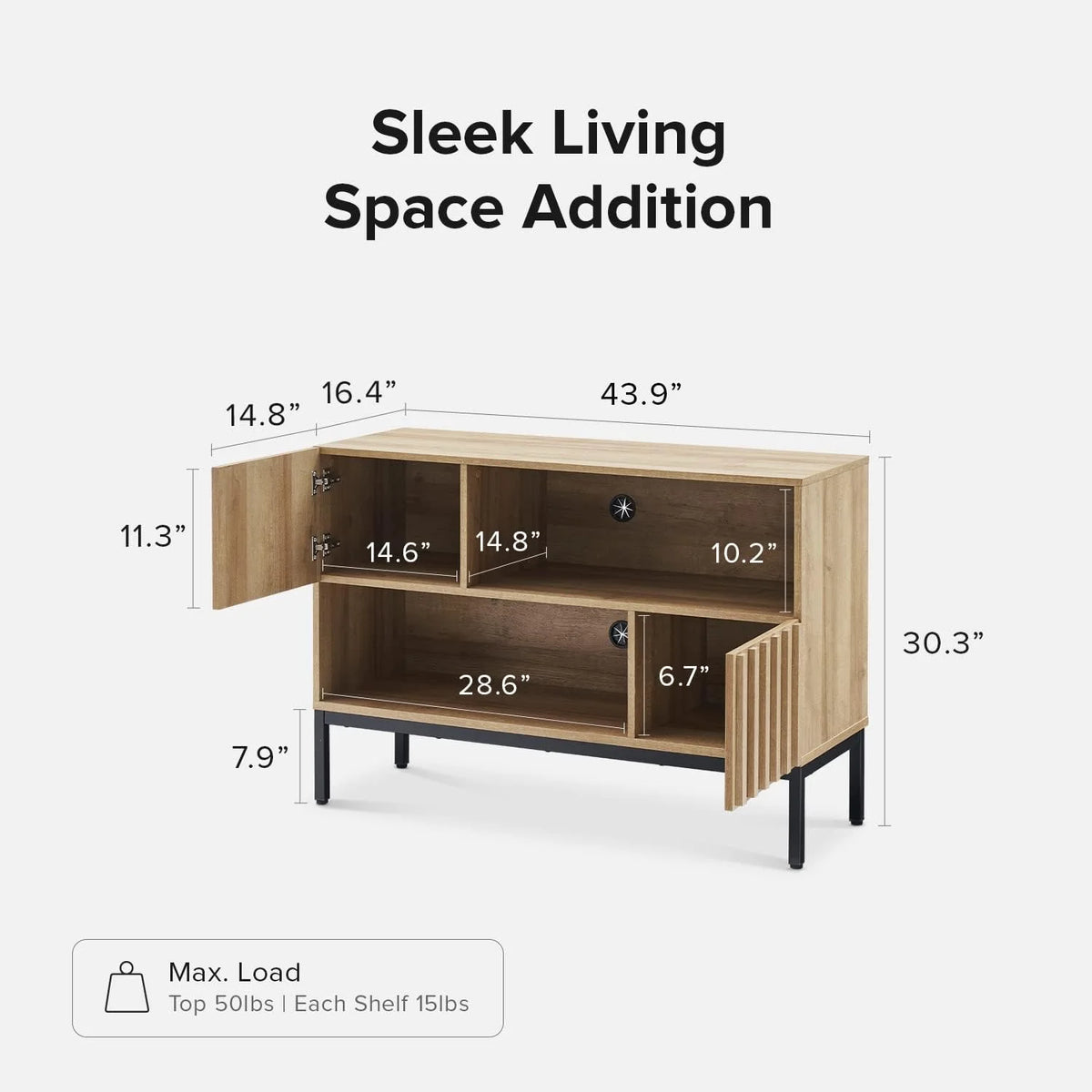 Industrial Farmhouse Console Table with Metal Legs N545