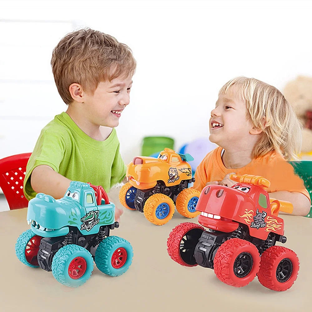 Monster Truck Toy Set with Pull Back Leopard and Free Wheel Crocodile Toy Trucks P3237