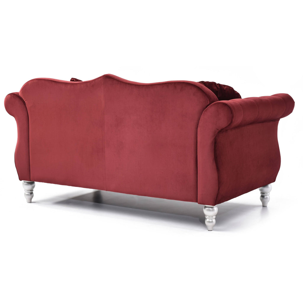 Navy Blue Velvet Loveseat M5768