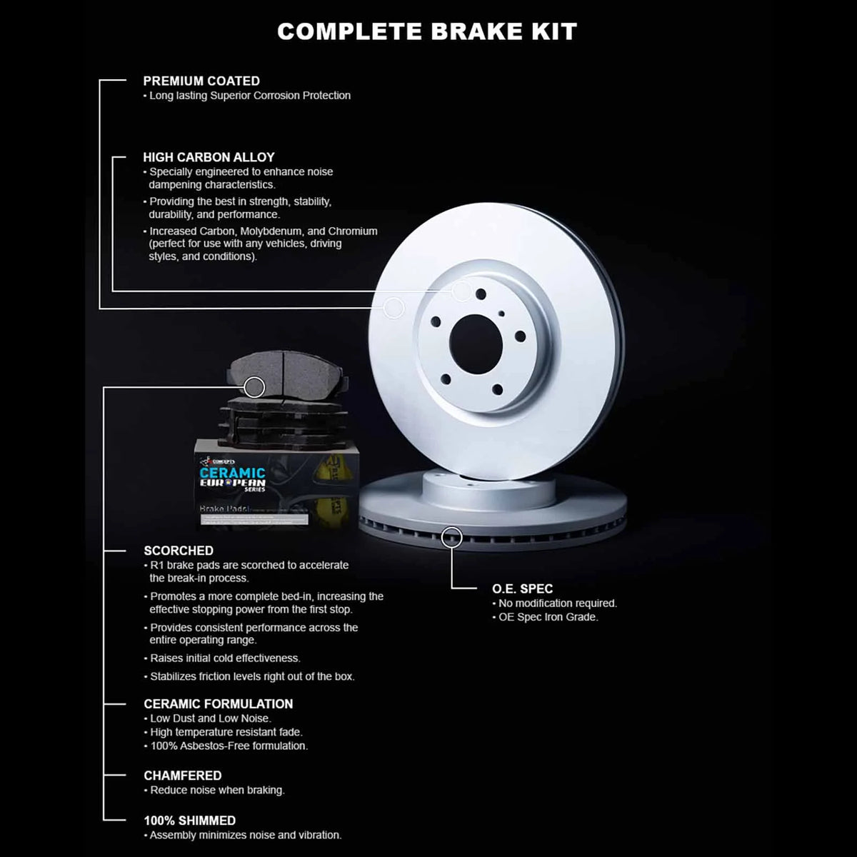 Front Brakes and Rotors Kit L4713