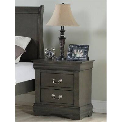 Antique Gray Nightstand H9455