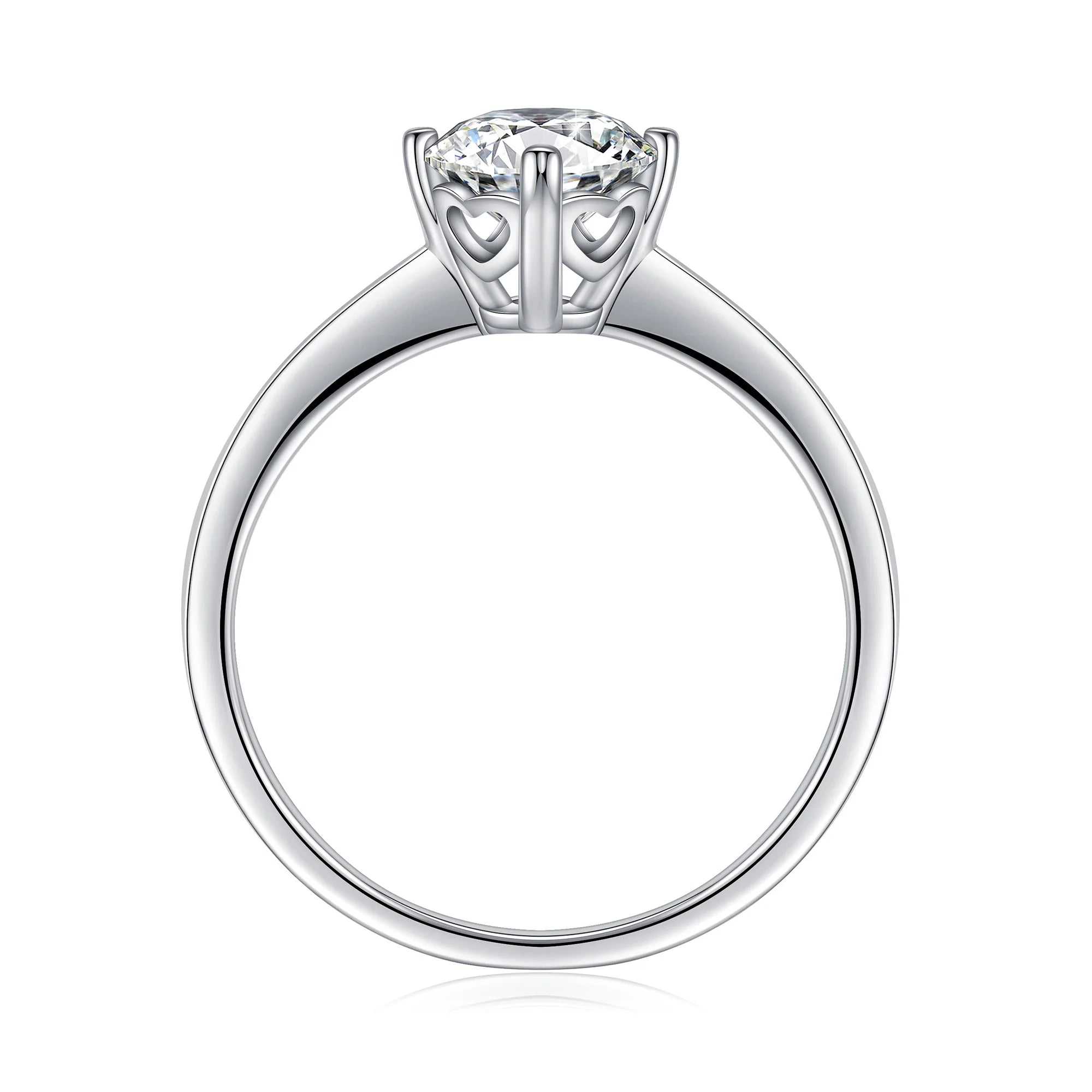 1ct Halo Moissanite Engagement Ring 925 Sterling Silver Four-Prong Round Cut Ring C6541