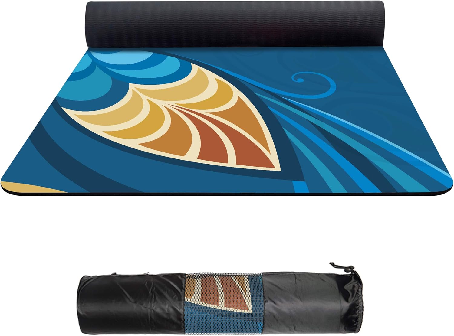 Suede TPE Yoga Mat with Carrying Bag, 72x32 Extra Thick 8MM C809443