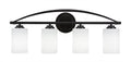 Four Light Bath Bar Dark Granite Finish with White Muslin Glass U36109