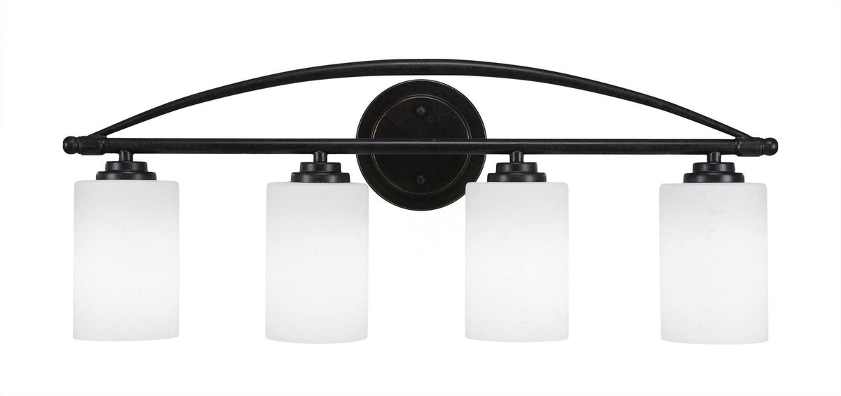 Four Light Bath Bar Dark Granite Finish with White Muslin Glass U36109