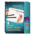 Clear Label Unpunched Dividers, 8-Tab, Ltr, 25 M4561