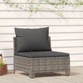 Gray Poly Rattan Patio Sofa with Cushion H147036