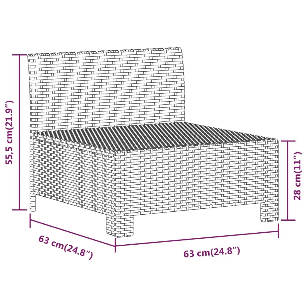 Gray Poly Rattan Patio Sofa with Cushion H147036