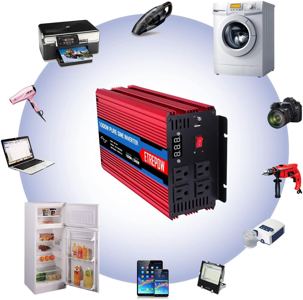 1500 Watt Pure Sine Wave Power Inverter 24V DC to 110V AC Wireless Remote Control X844