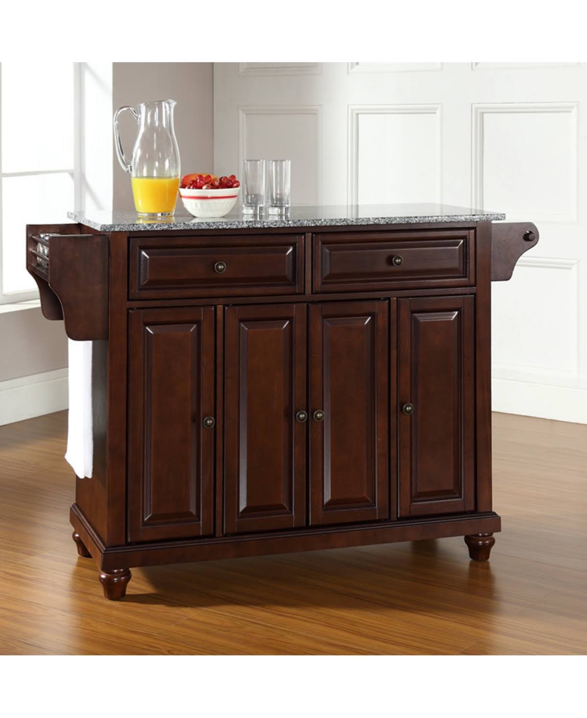 Vintage Mahogany Solid Granite Top Kitchen Island E78635