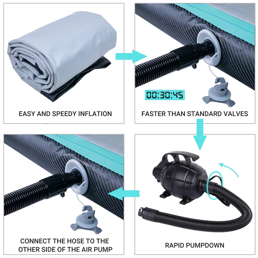 C-Green 13ft 4in Inflatable Air Tumble Track Gymnastics Tumbling Mat with Electric Air Pump H677