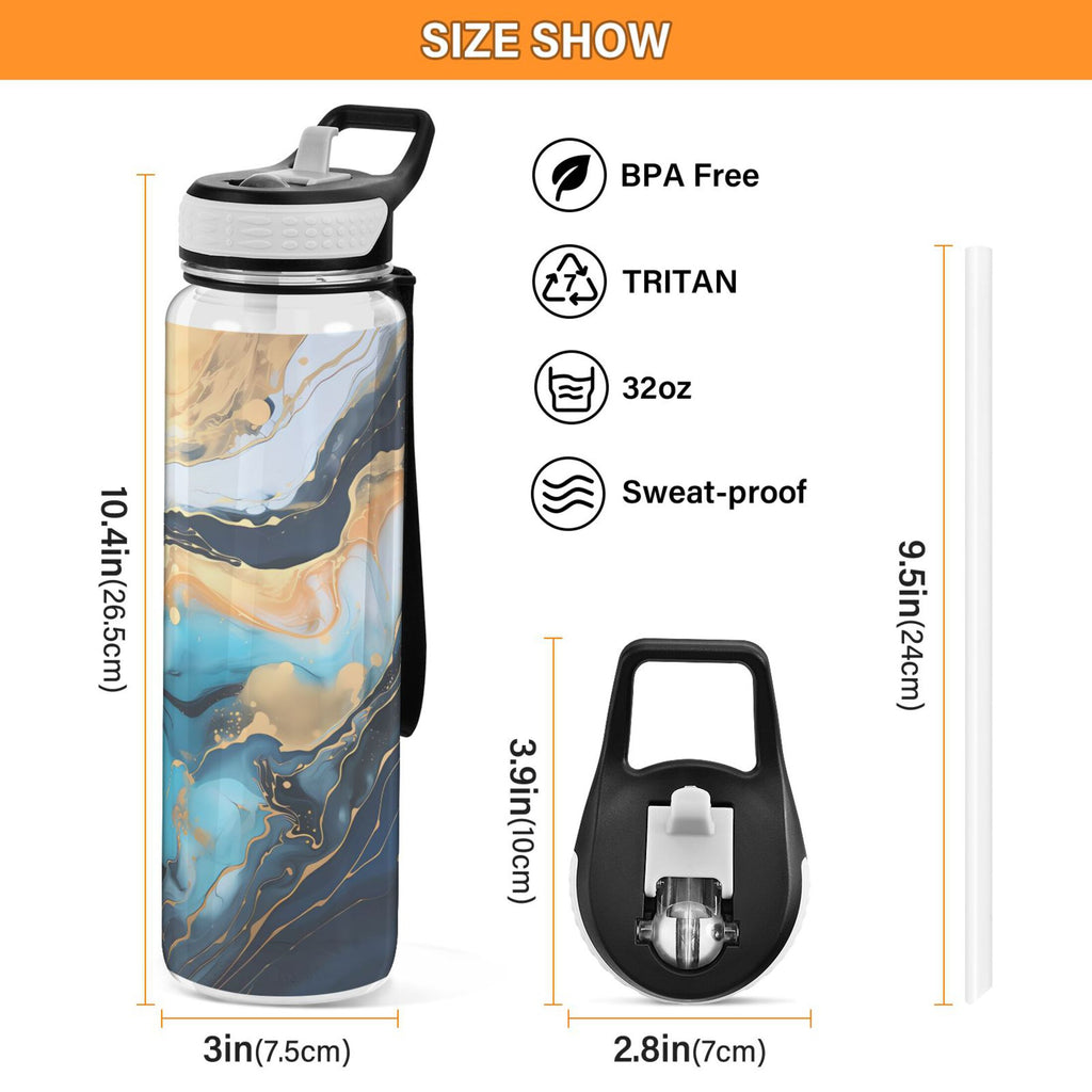 32oz Tritan Leakproof Water Bottle with Straw M72802