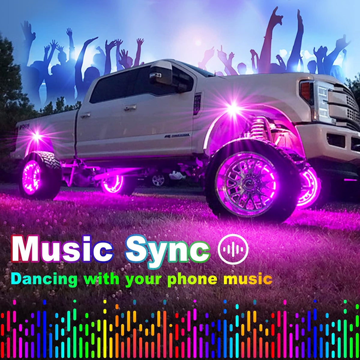8 Pods RGB LED Rock Lights with APP Remote Control Music Mode Waterproof IP68 Y628