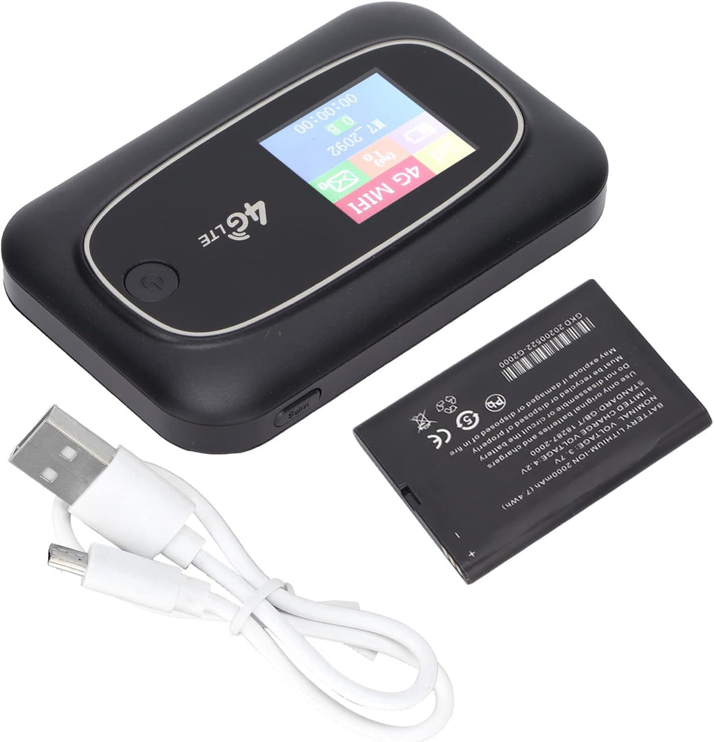 4G LTE Mobile WiFi Hotspot Router with SIM Card Slot, LED Display, Black, Pack of 2 A77441
