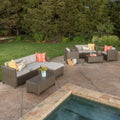 9pc Outdoor Wicker Sectional Sofa Set with Cushions F118357
