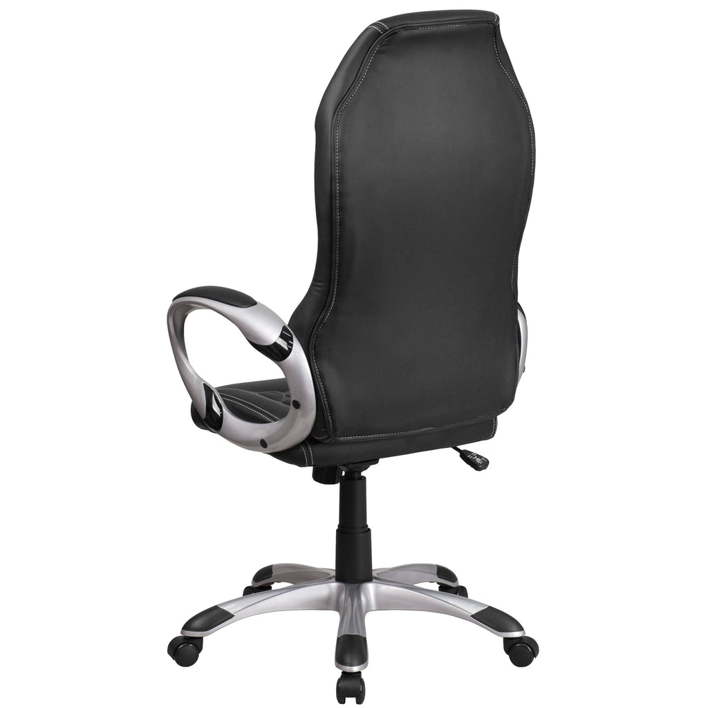 Black Vinyl Executive Swivel Chair with Arms C334