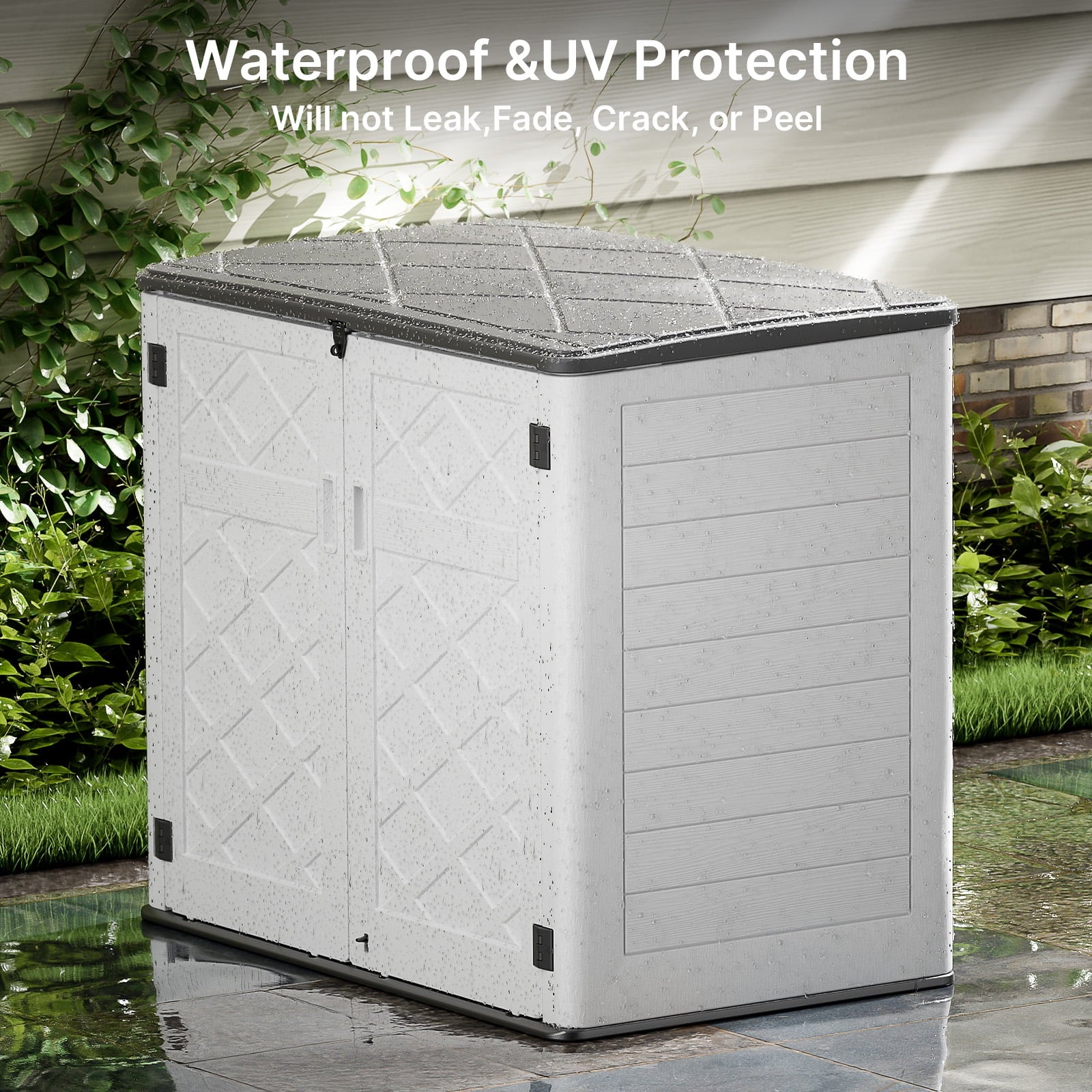 White Resin Outdoor Storage Shed, 38 Cu.ft V99977
