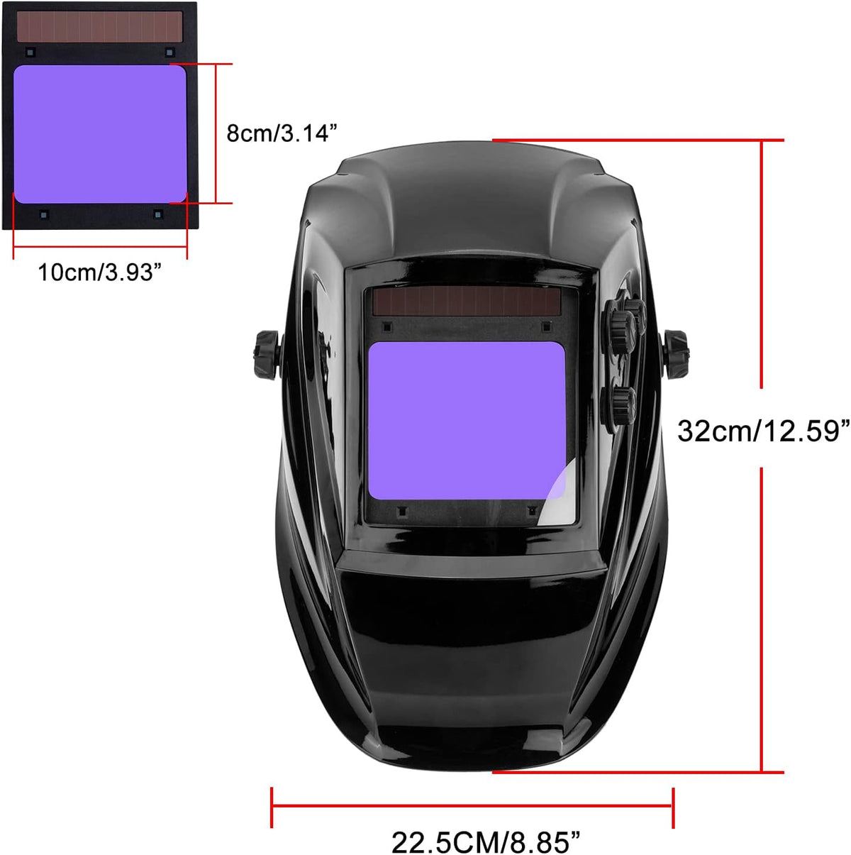 Auto Darkening Welding Helmet, Variable Shade 4/5/13, Black, Pack of 2 B9500