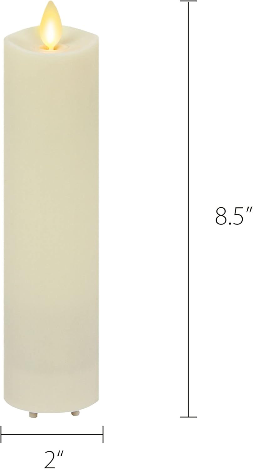 Set of 3 Flameless LED Pillar Candle with Remote Control, Ivory L159877