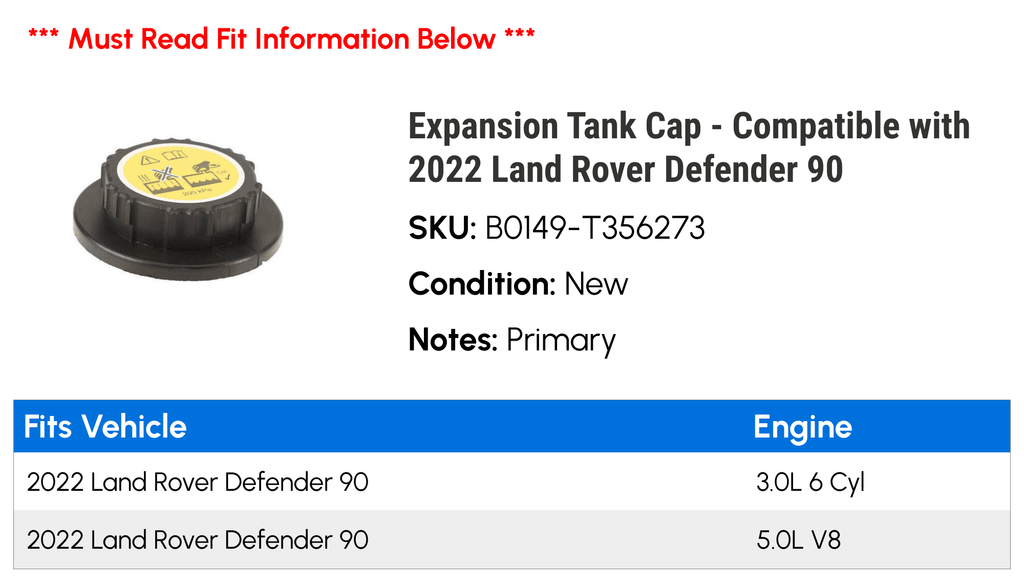 Expansion Tank Cap A8786