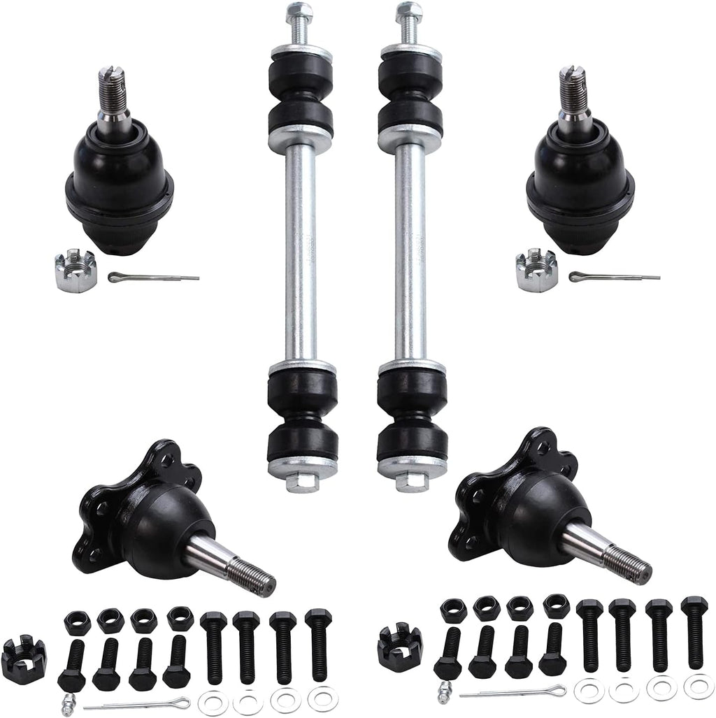 4WD Front Upper Lower Ball Joints Sway Bars 6pc Set A5004