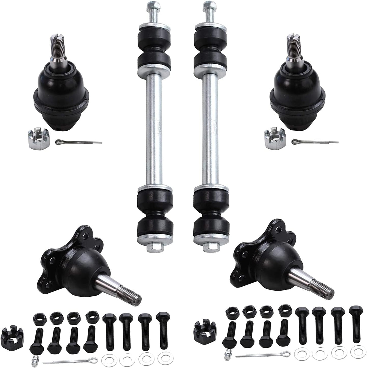 4WD Front Upper Lower Ball Joints Sway Bars 6pc Set A5004