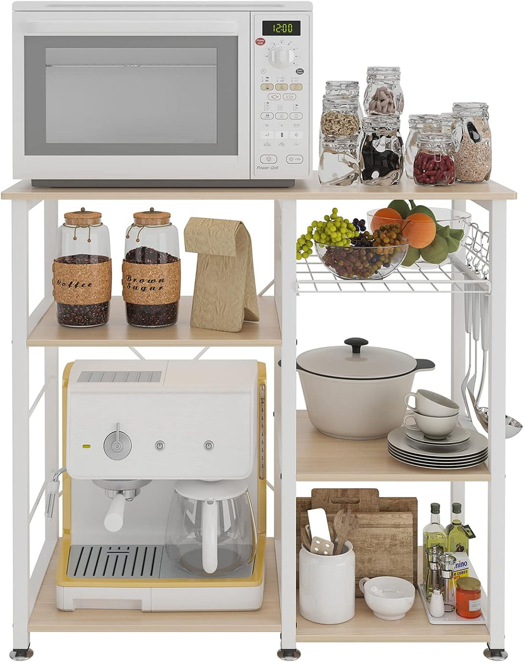 Maple 3-Tier Microwave Cart Stand R5027