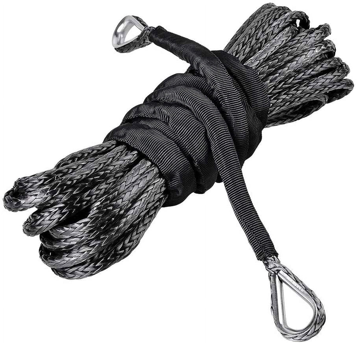 Black UHMWPE Synthetic Winch Rope Extension 2pcs Y6128