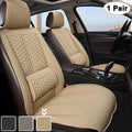 Black Car Seat Covers, 1 Pair Universal Sideless Seat Protectors with Lumbar Support and Headrest Cover, Pack of 2 O14277