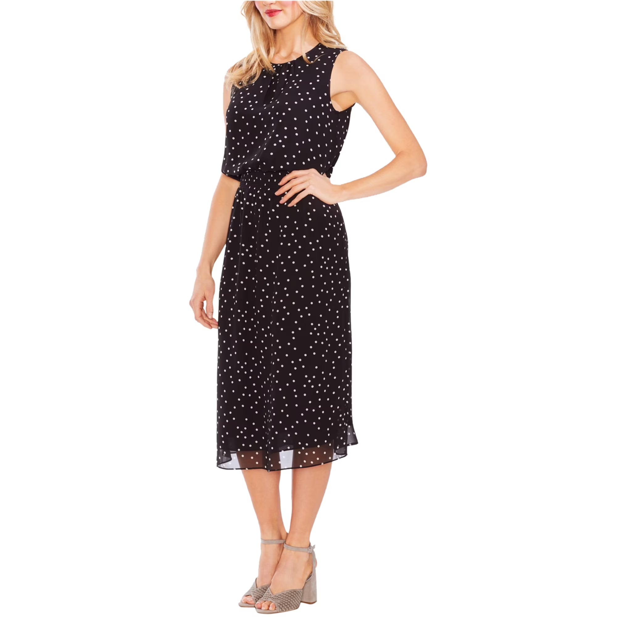 Black Chiffon Midi Dress U840