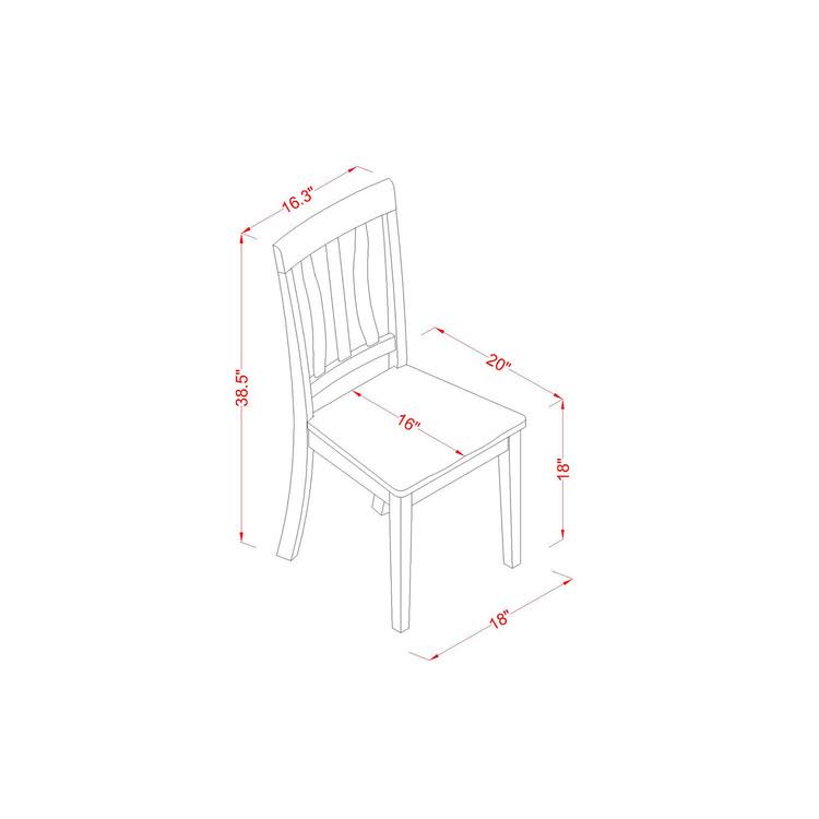 3 Pcs Dining Set with 2 Wooden Chairs S286746