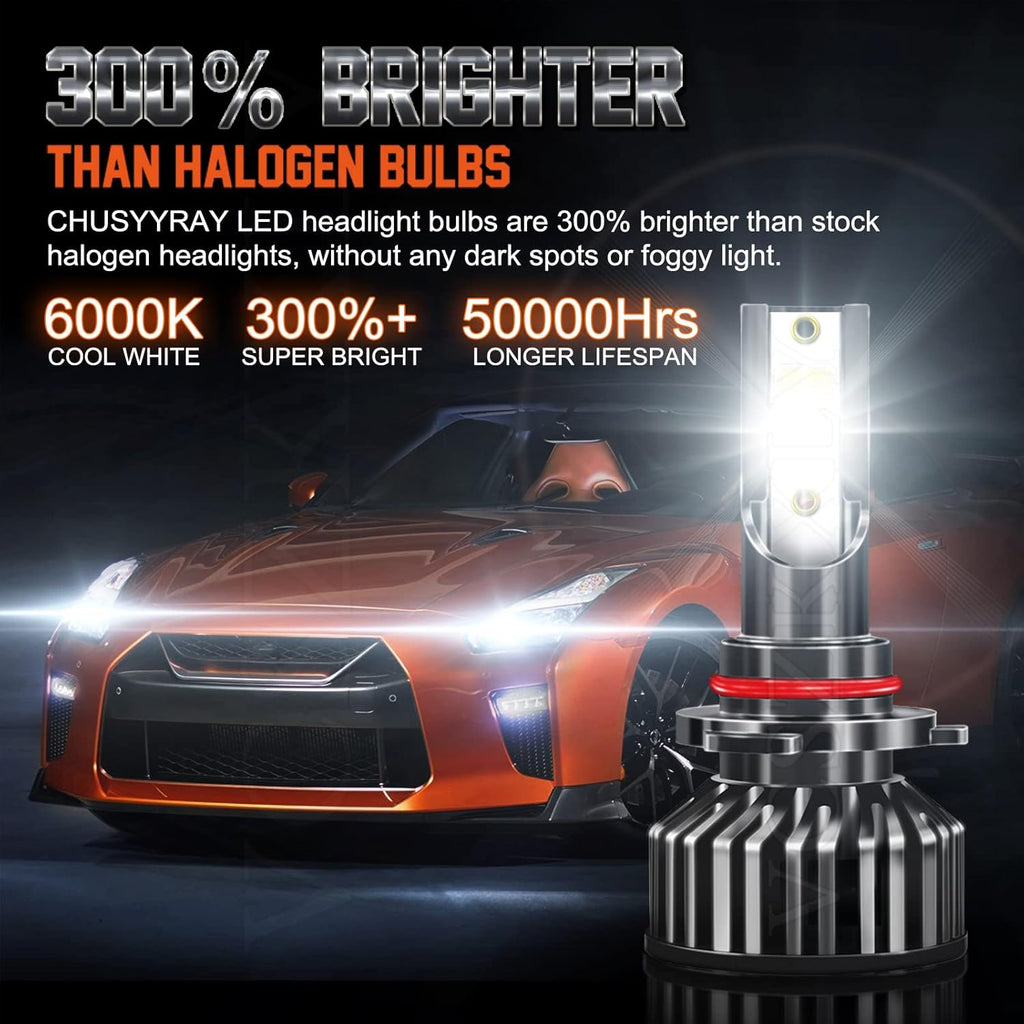 6000K LED Headlight Bulbs Combo 6 Pack V481