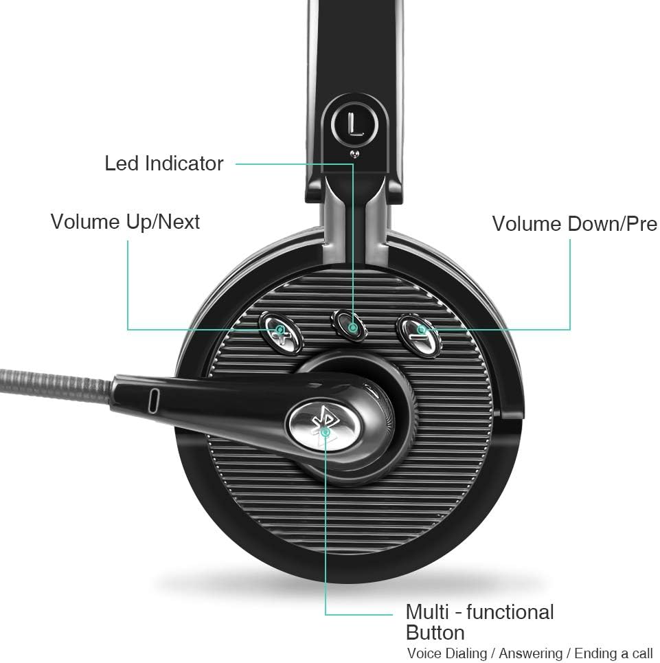 2 Pack Bluetooth Noise Cancelling Headphones with Mic W8570