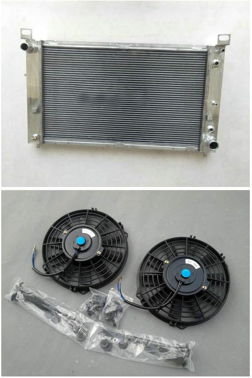 Aluminum Radiator with Fans for Chevy Silverado Suburban Tahoe Yukon 4.8 5.3 V8 1999-2006 Z6929