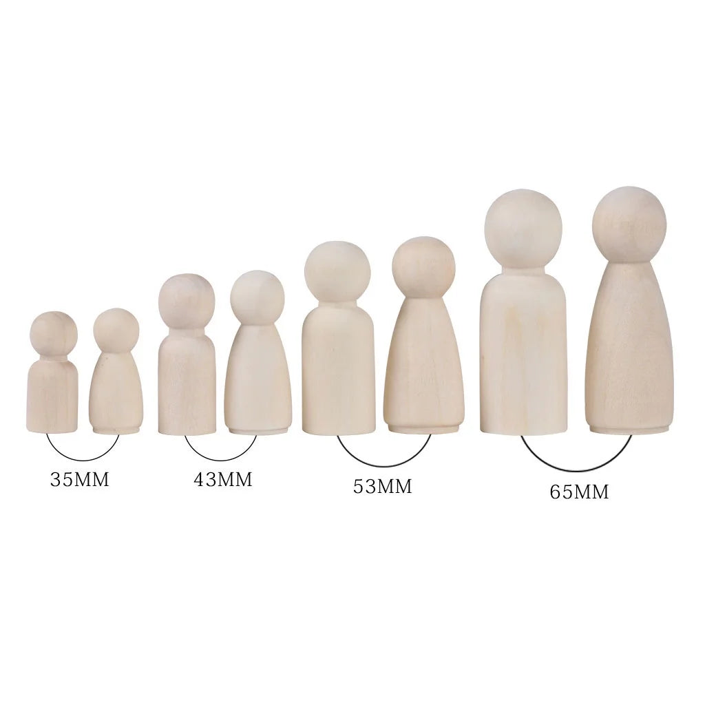 8 Wood Peg Dolls Wooden Figure Toy P142