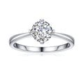 1ct Halo Moissanite Engagement Ring 925 Sterling Silver Four-Prong Round Cut Ring C6541