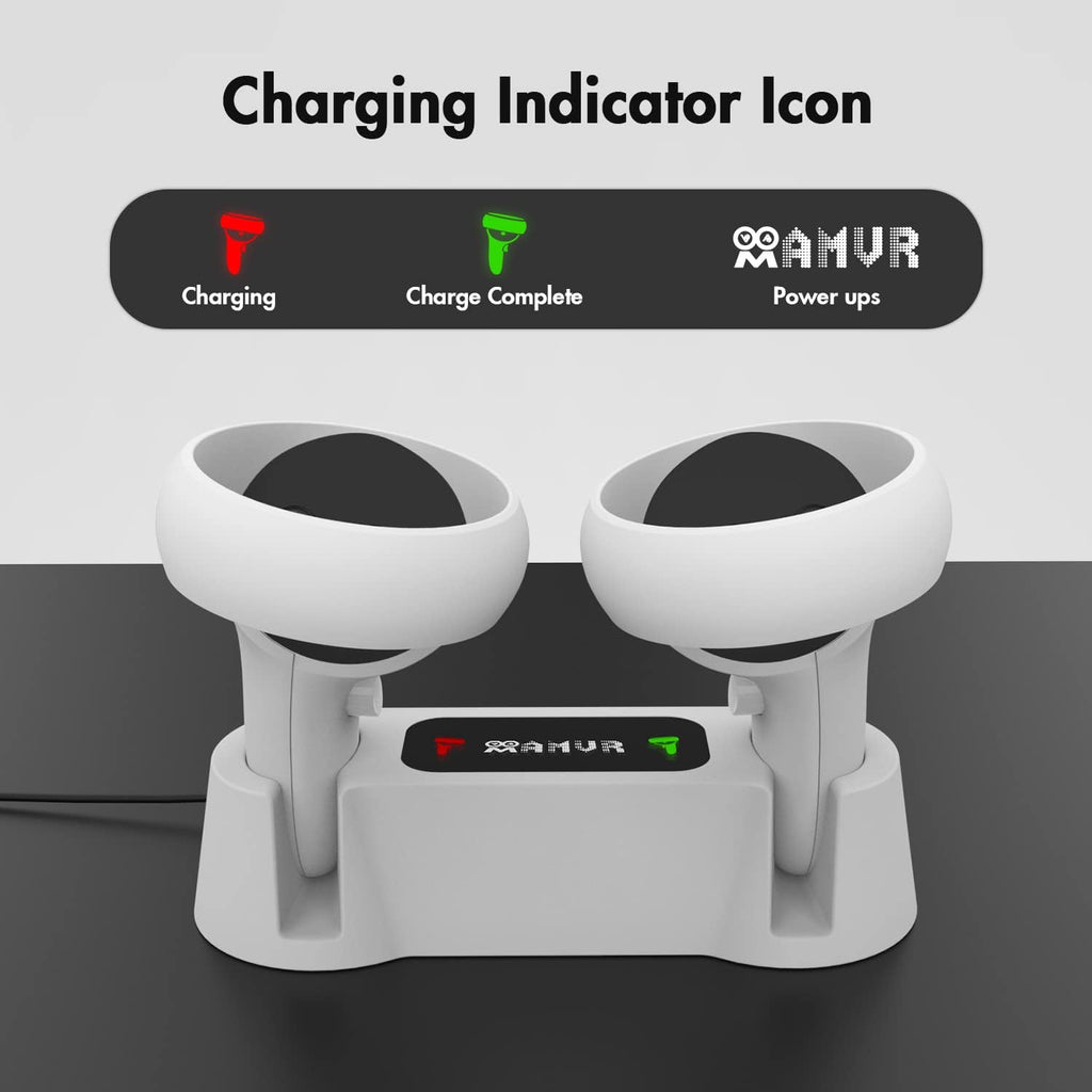 Charging Dock for Oculus Quest 2 Touch Controllers with 2 Rechargeable Batteries and USB-C Cable A77444