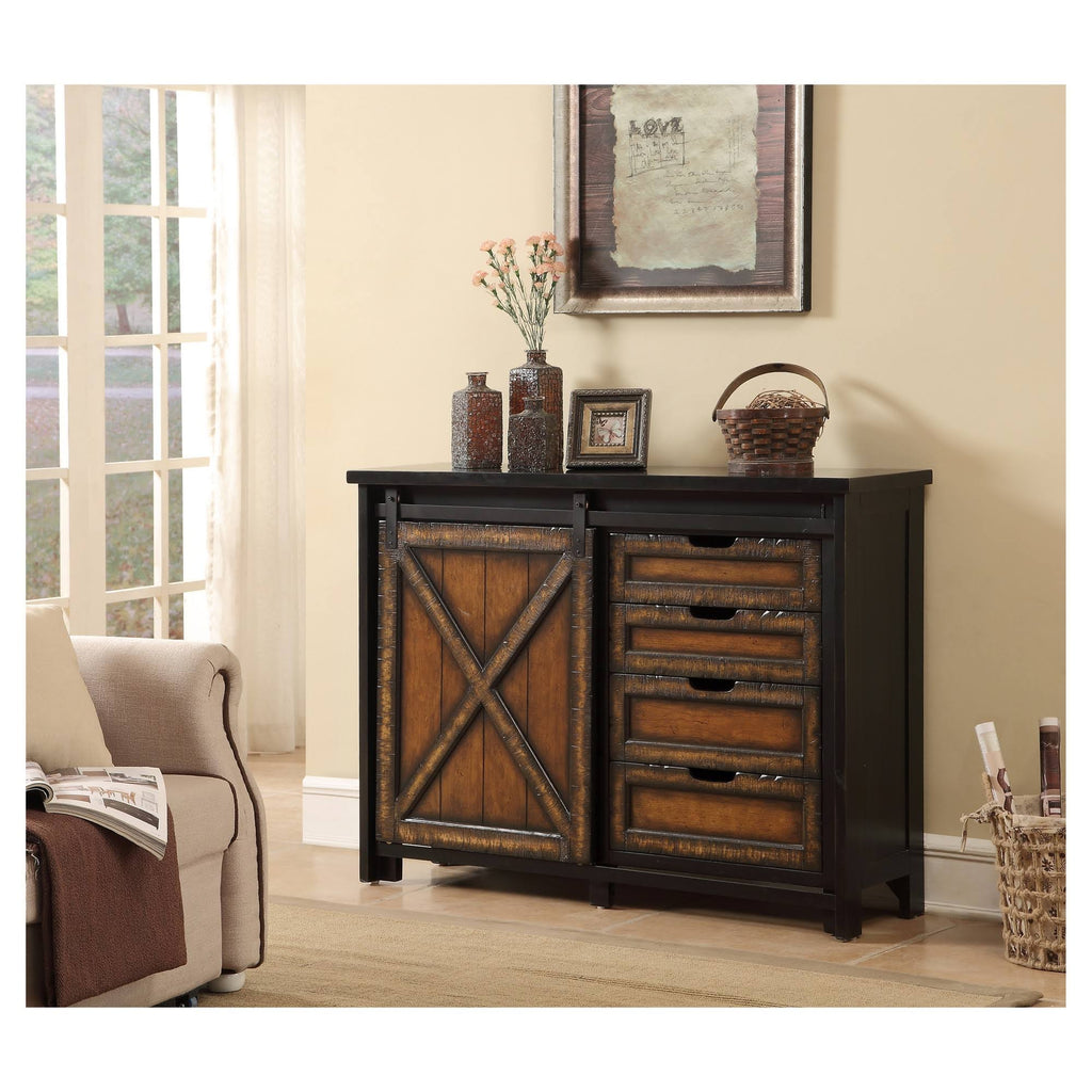 Four Drawer One Sliding Door Media Cabinet B951