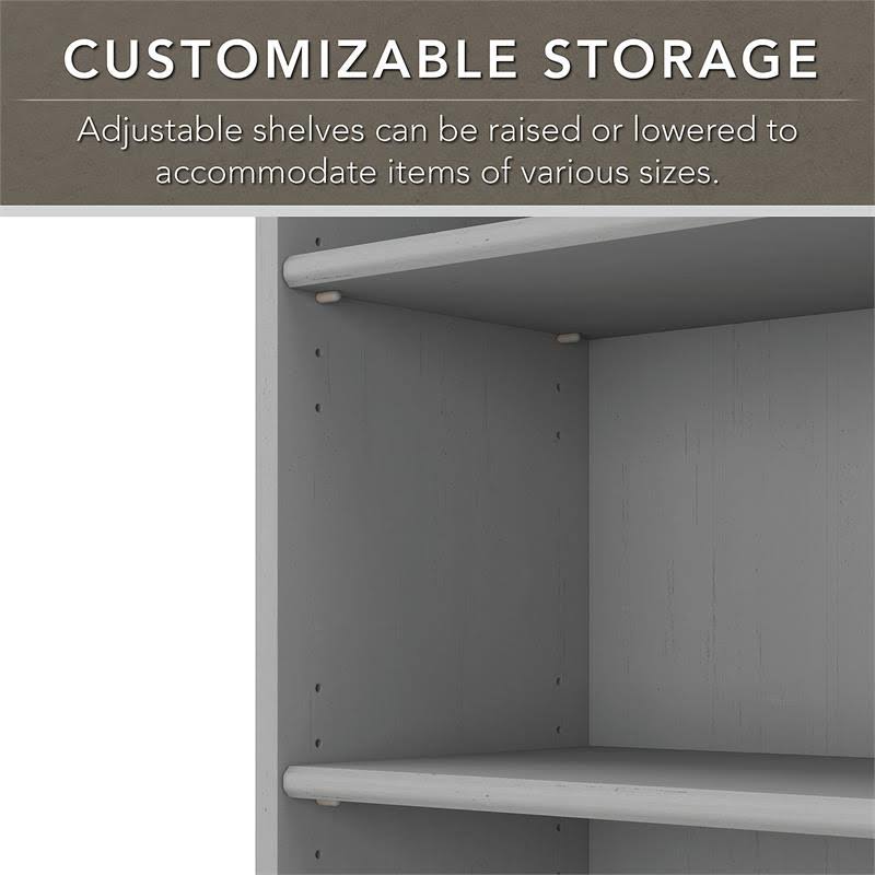Gray L Shaped Desk with 5 Shelf Bookcase C579988