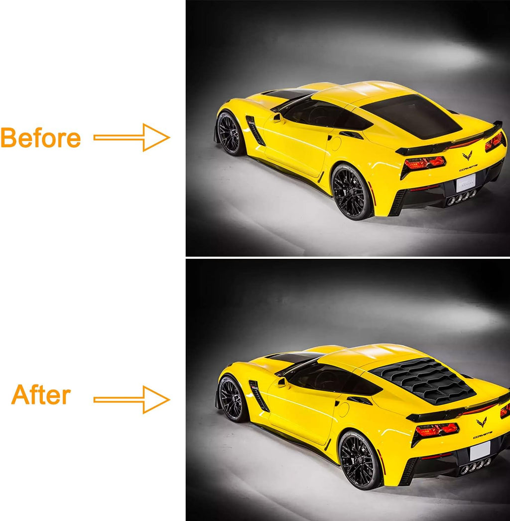 Rear Window Louver Sunshade Cover ABS Matte Black B879