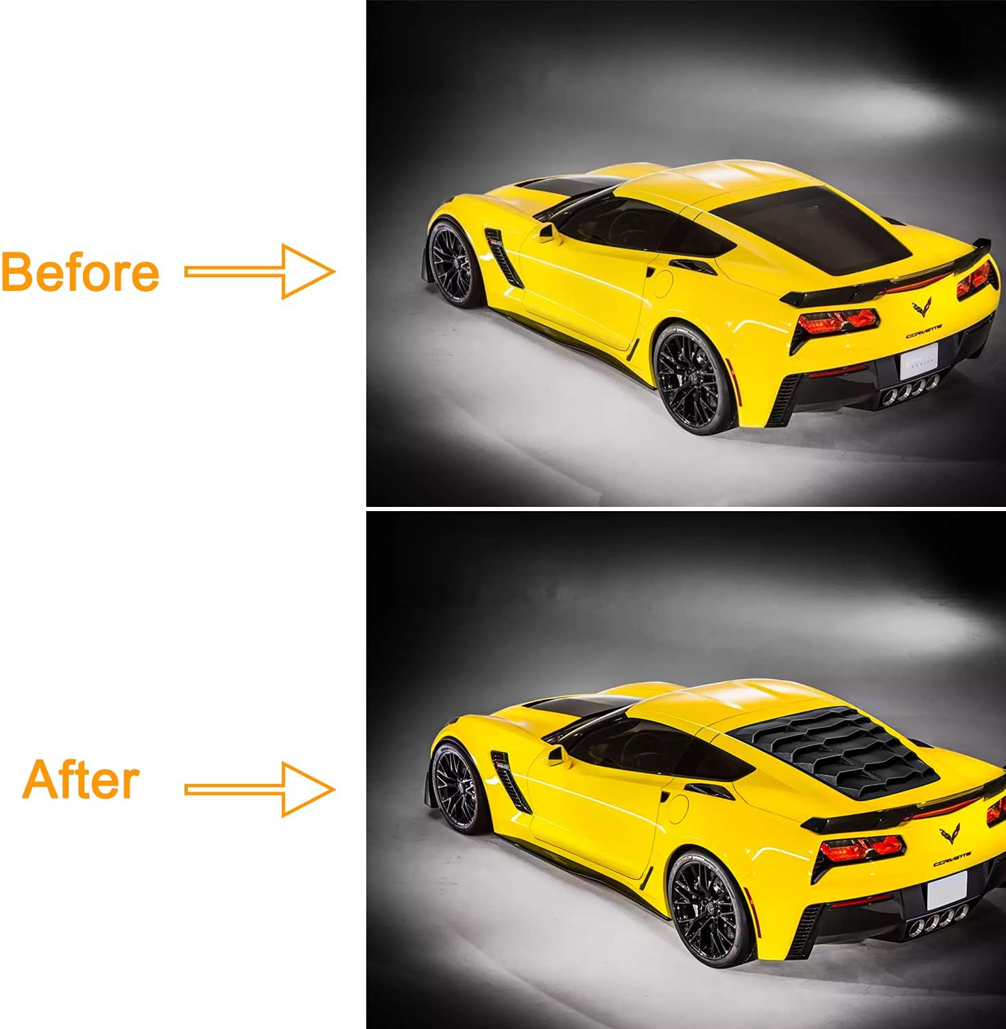 Rear Window Louver Sunshade Cover ABS Matte Black B879