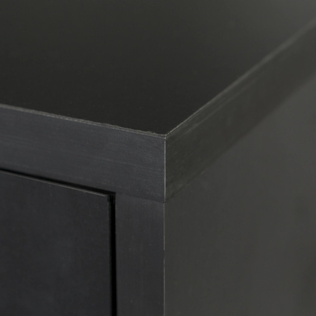 Black Wood Media TV Stand with 2 Storage Cabinets A139