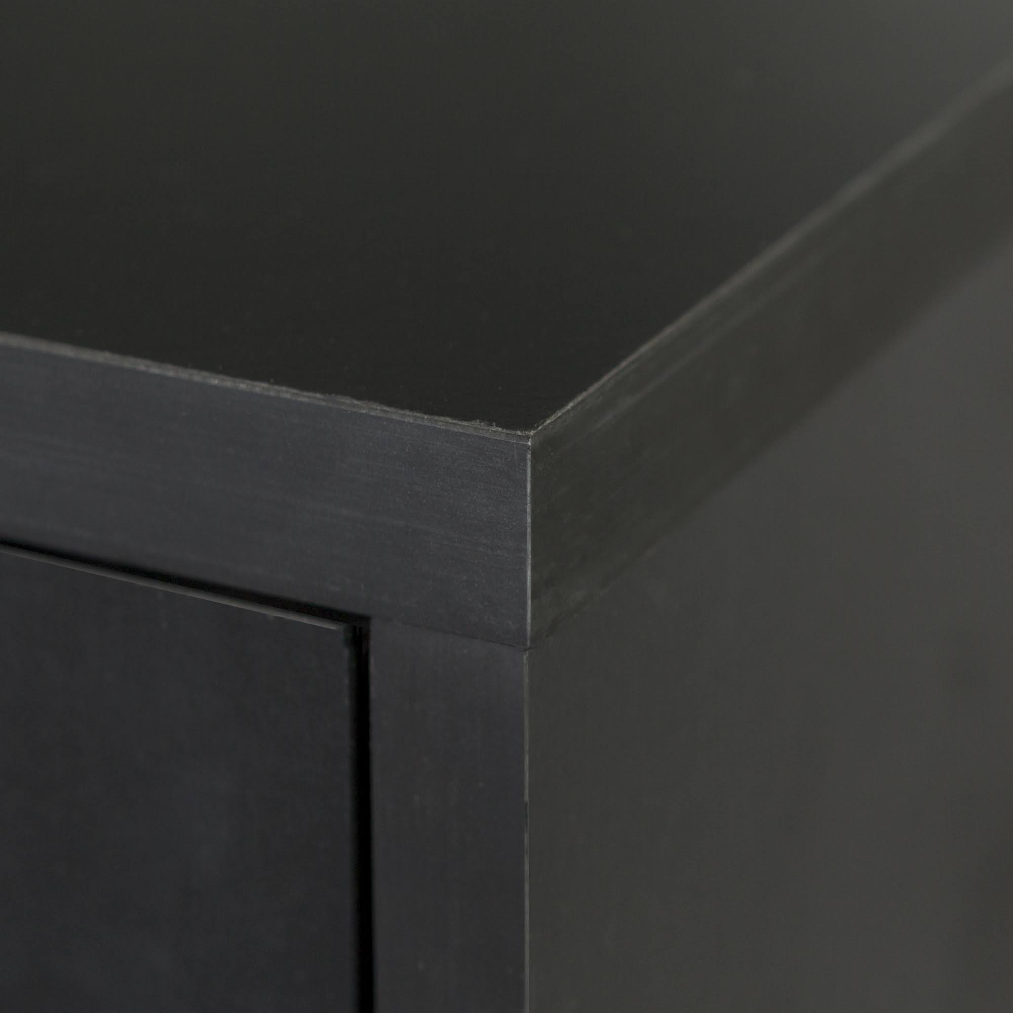 Black Wood Media TV Stand with 2 Storage Cabinets A139