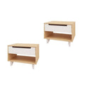 1 Drawer Night Stand White and Maple D5256