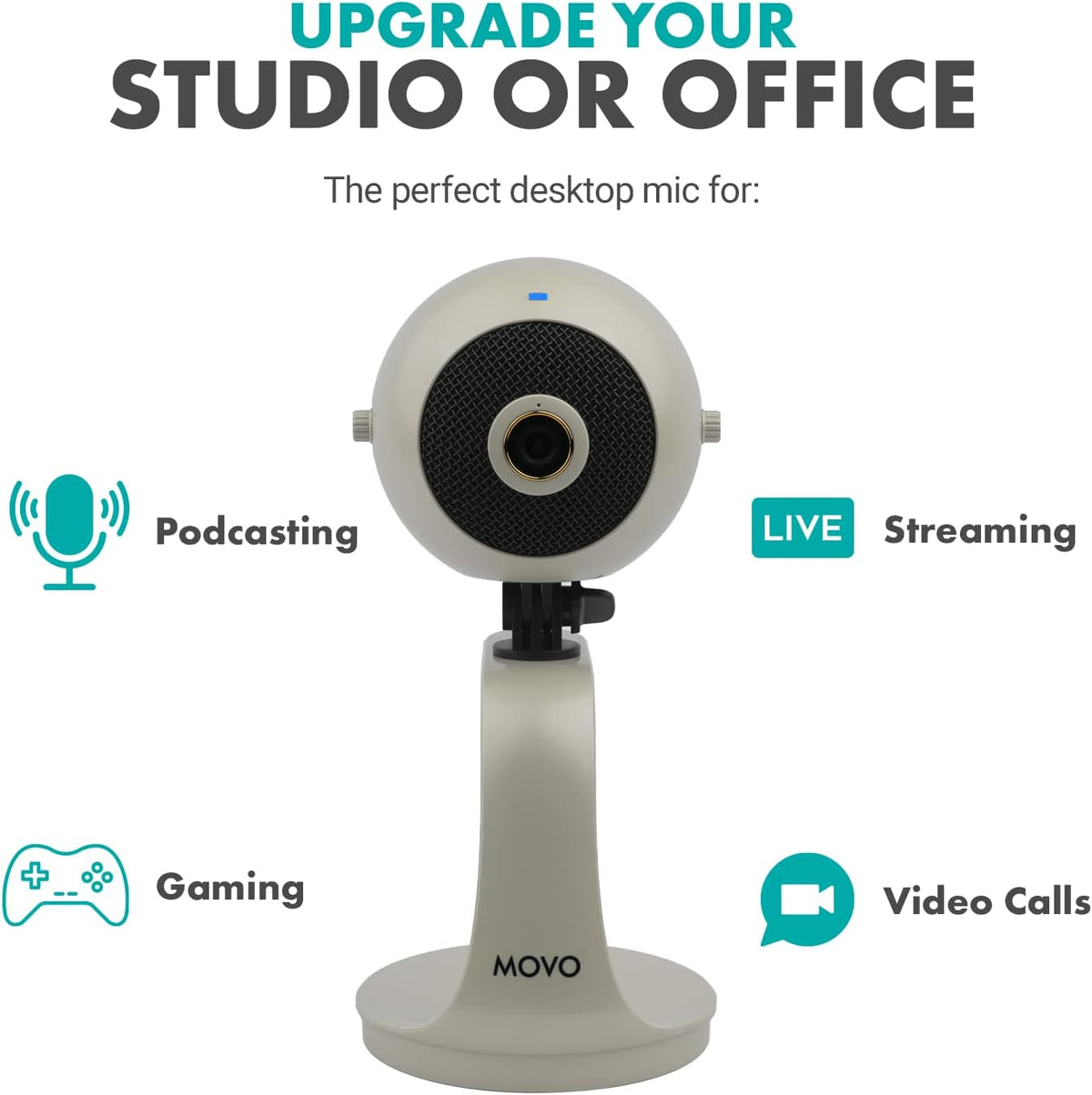 Pearl White 1080p HD Webcam and Condenser Microphone F517532