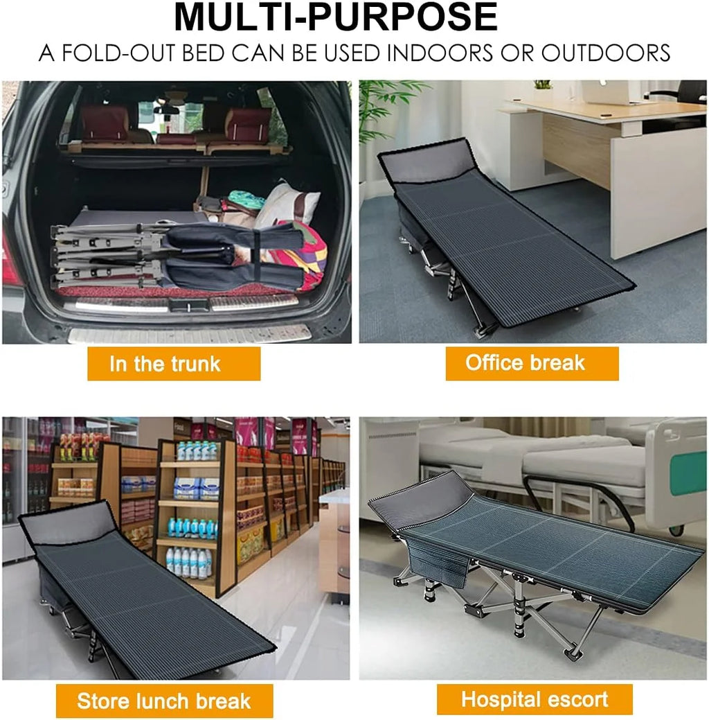 Heavy Duty Folding Camping Cot with Carry Bag U2402